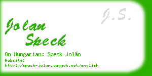 jolan speck business card